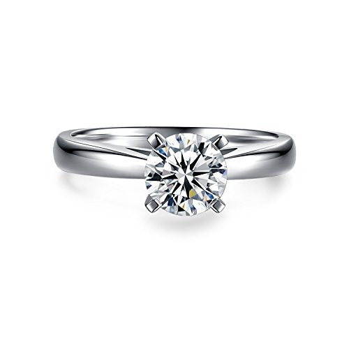 CARSINEL 1 quilate Brilliant Cubic Zirconia Plata de Ley 925 Compromiso Casado Anillo 4 a 9