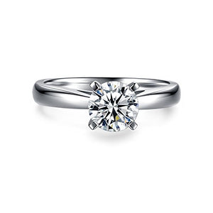 CARSINEL 1 quilate Brilliant Cubic Zirconia Plata de Ley 925 Compromiso Casado Anillo 4 a 9