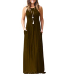 UbdehL Mujer Manga Corta Maxi Vestido Casual Longitud hasta El Piso Largo Fiesta de Verano Club Elegante Vestidos con Bolsillos