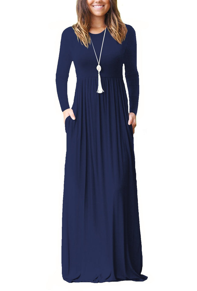 UbdehL Mujer Manga Corta Maxi Vestido Casual Longitud hasta El Piso Largo Fiesta de Verano Club Elegante Vestidos con Bolsillos