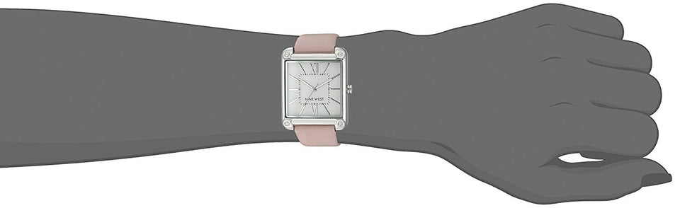 Nine West NW2117SVPK Reloj Análogo para Mujer, color Blanco/Rosa