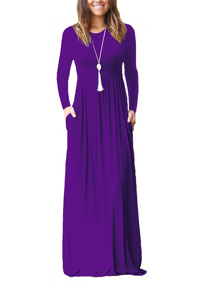 UbdehL Mujer Manga Corta Maxi Vestido Casual Longitud hasta El Piso Largo Fiesta de Verano Club Elegante Vestidos con Bolsillos