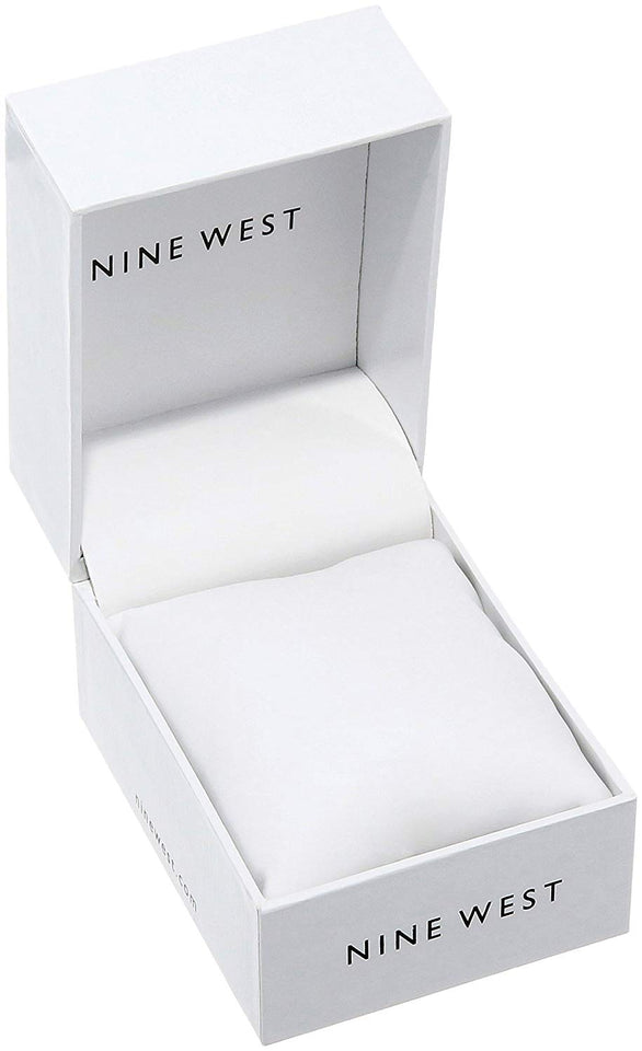 Nine West NW2117SVPK Reloj Análogo para Mujer, color Blanco/Rosa