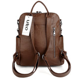 UTO Bolsos de Mujer Bolsos Mochila 3 Maneras PU Cuero Lavado Señoras Mochila Bolso de Hombro