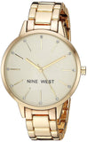 Nine West NW2098CHGB Reloj Análogo para Mujer, color Beige/Oro