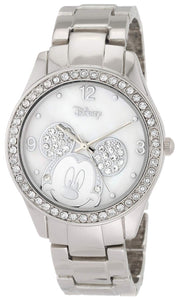 Disney MK2128 - Reloj de brazalete para mujer, diseño de Mickey Mouse, con vidriantes, color plateado