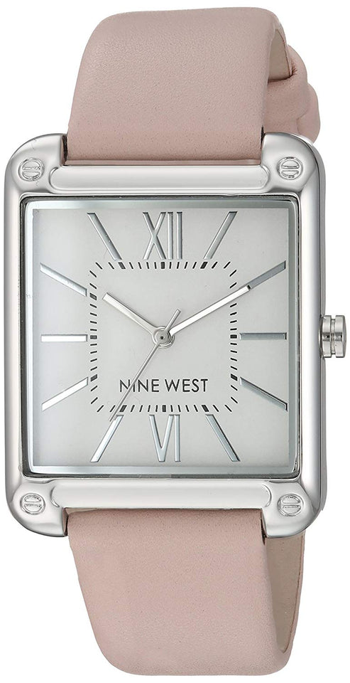 Nine West NW2117SVPK Reloj Análogo para Mujer, color Blanco/Rosa