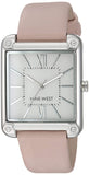 Nine West NW2117SVPK Reloj Análogo para Mujer, color Blanco/Rosa